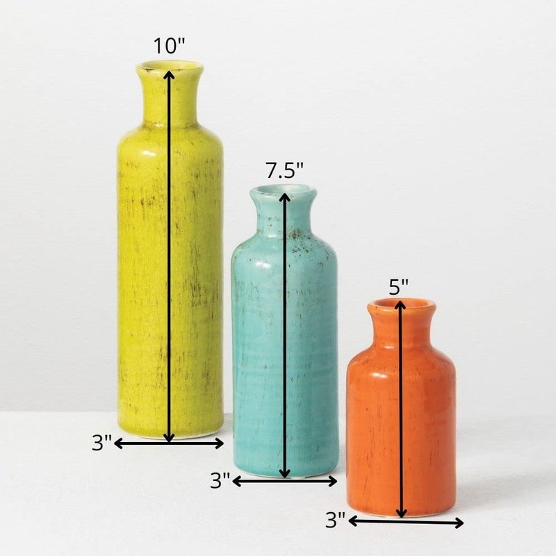 Sullivans Vase Set, Farmhouse Decor, Vases for Your Kitchen, Bedroom, Office, Living Room Bathroom, Mantle & Shelf Home Decor, Centerpiece Table Decorations (CM2334) - Image 3